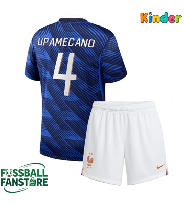 Frankreich Dayot Upamecano #4 Replik Heimtrikot Kinder WM 2026 Kurzarm (+ Kurze Hosen)